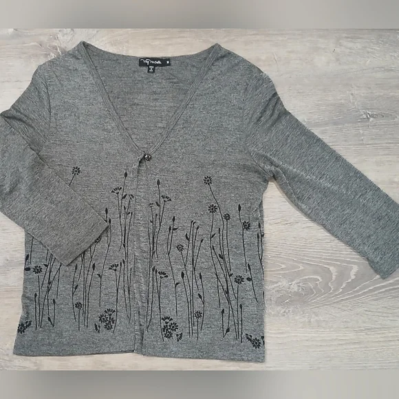 Michele Charcoal Floral Women's Blouse - Picture 1 of 2